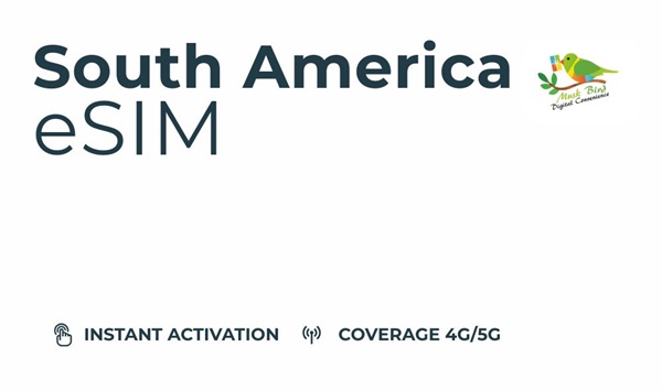 eSIM, 5GB, 30 Days, South America, Unthrottled